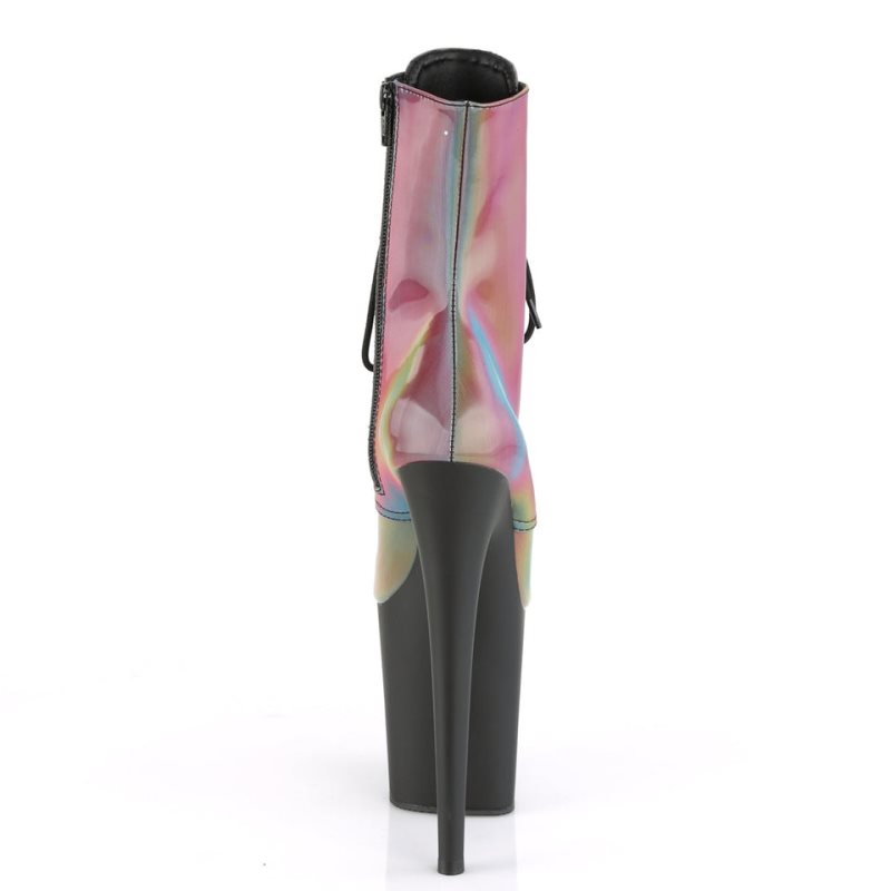 Pleaser Flamingo-1020REFL Laarzen Dames Gekleurd Zwart | BELGIE BECKLYUX