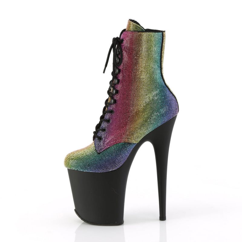Pleaser Flamingo-1020RS Laarzen Dames Gekleurd Zwart | BELGIE BENVKDZU