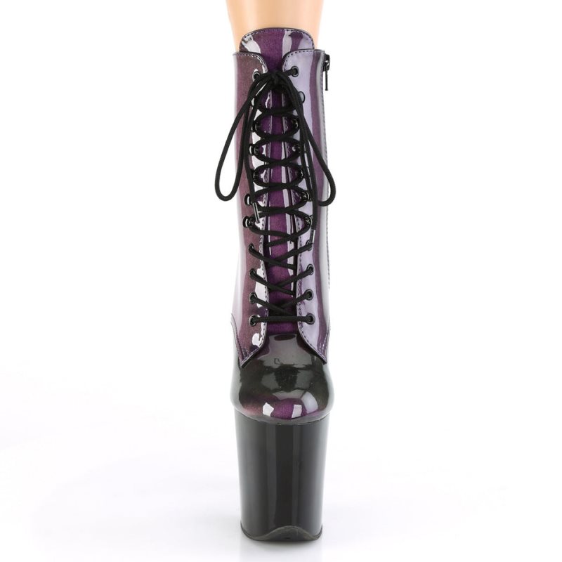 Pleaser Flamingo-1020SHG Laarzen Dames Paars Zwart | BELGIE BEFMULBI
