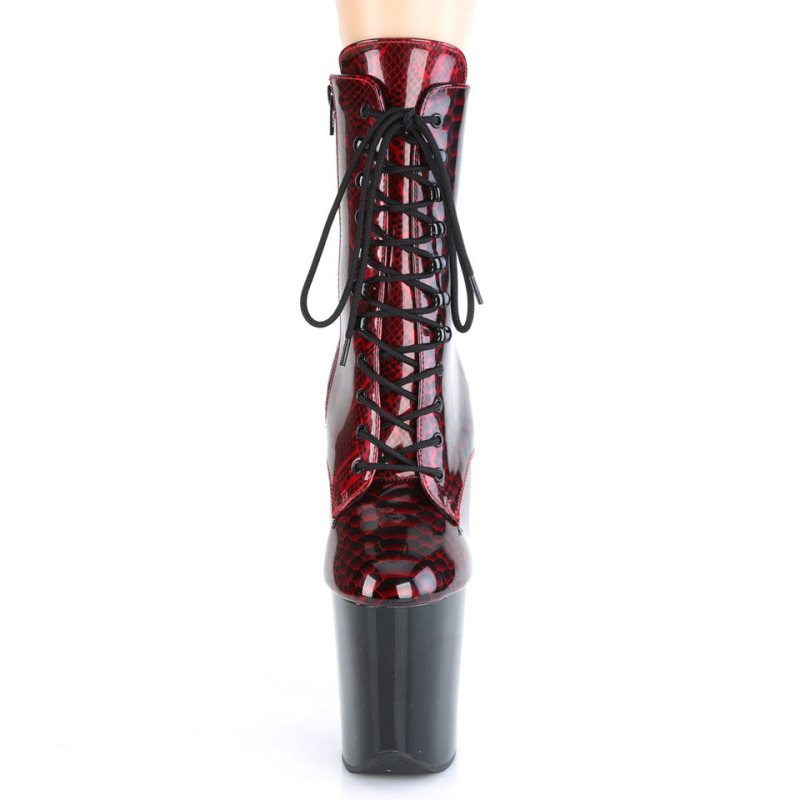 Pleaser Flamingo-1020SP Laarzen Dames Rood Zwart | BELGIE BECBGNLD