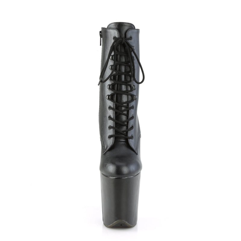 Pleaser Flamingo-1020WR Vegan Leather Laarzen Dames Zwart | BELGIE BEIGLTDQ