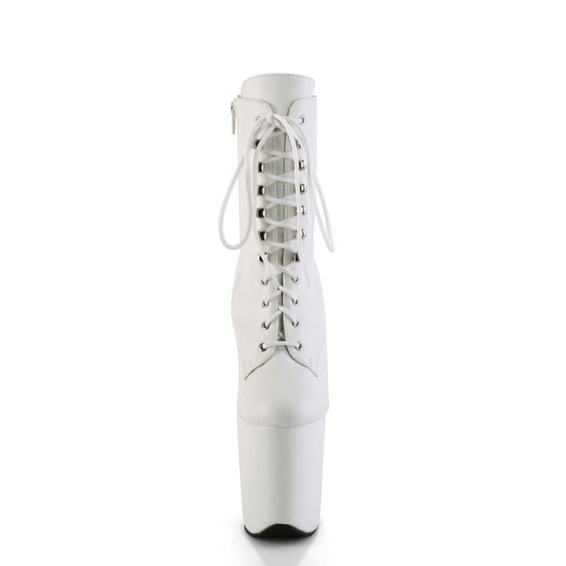 Pleaser Flamingo-1020WR Vegan Leather Laarzen Dames Wit | BELGIE BEWTHBKJ