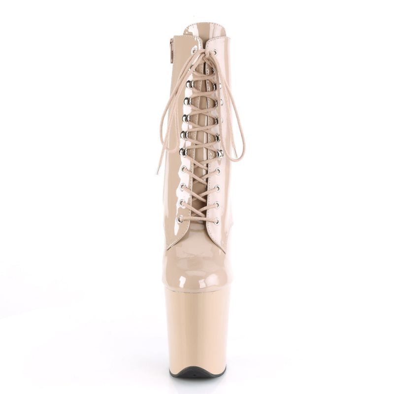 Pleaser Flamingo-1020 Laarzen Dames Beige | BELGIE BEYWLJCD