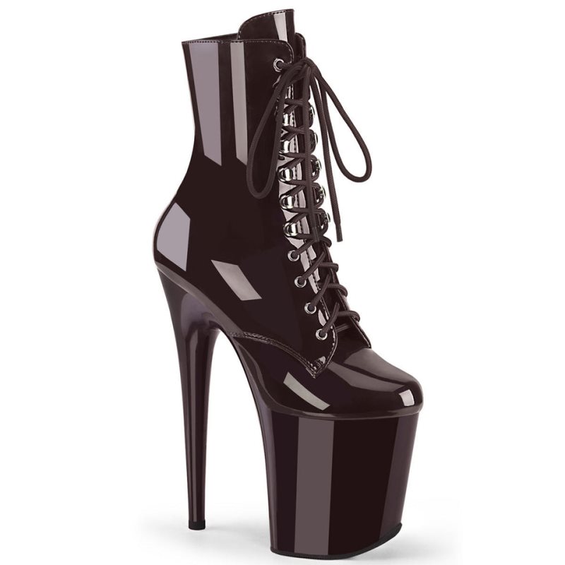 Pleaser Flamingo-1020 Laarzen Dames Donkerbruin | BELGIE BECKABFW