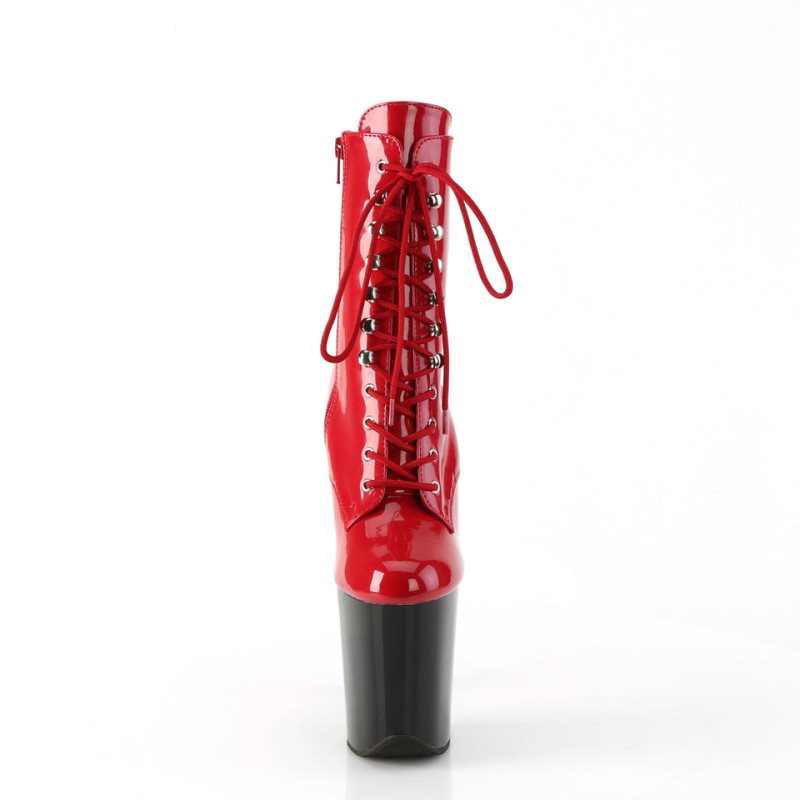 Pleaser Flamingo-1020 Laarzen Dames Rood Zwart | BELGIE BECFAUJR