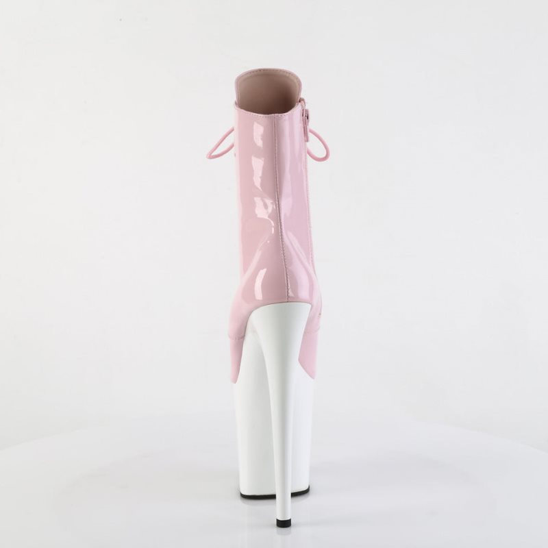 Pleaser Flamingo-1020 Laarzen Dames Roze Wit | BELGIE BEXHEABD