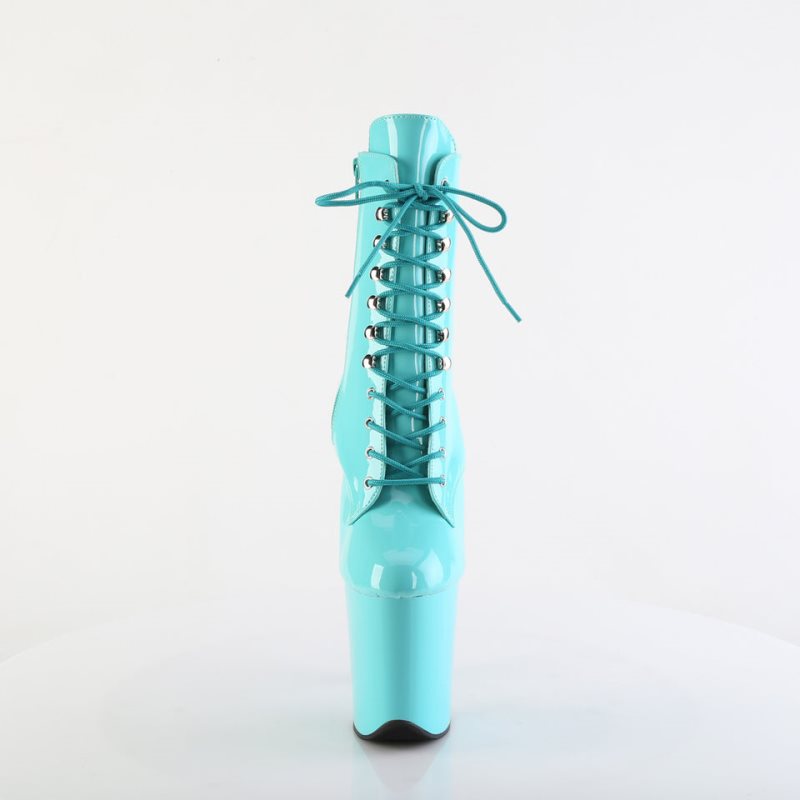 Pleaser Flamingo-1020 Laarzen Dames Turquoise | BELGIE BEIZOPHY