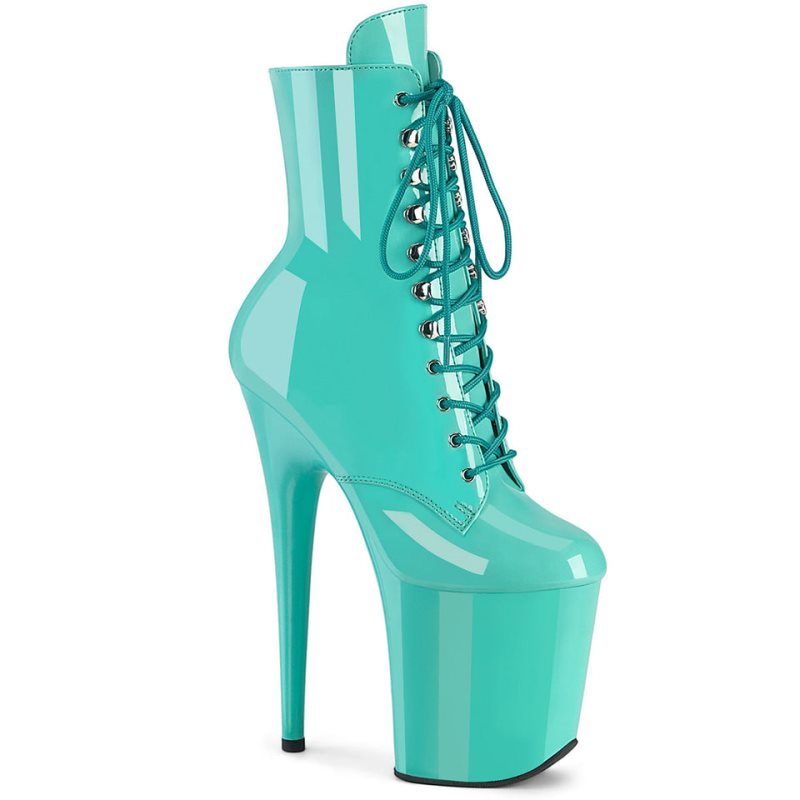 Pleaser Flamingo-1020 Laarzen Dames Turquoise | BELGIE BEIZOPHY