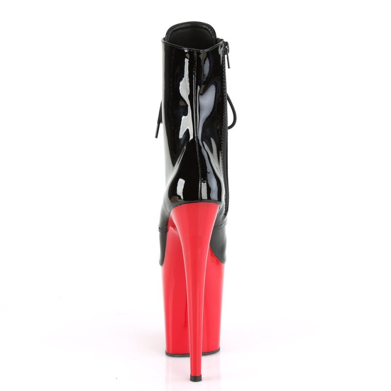 Pleaser Flamingo-1020 Laarzen Dames Zwart Rood | BELGIE BEFNTZLV
