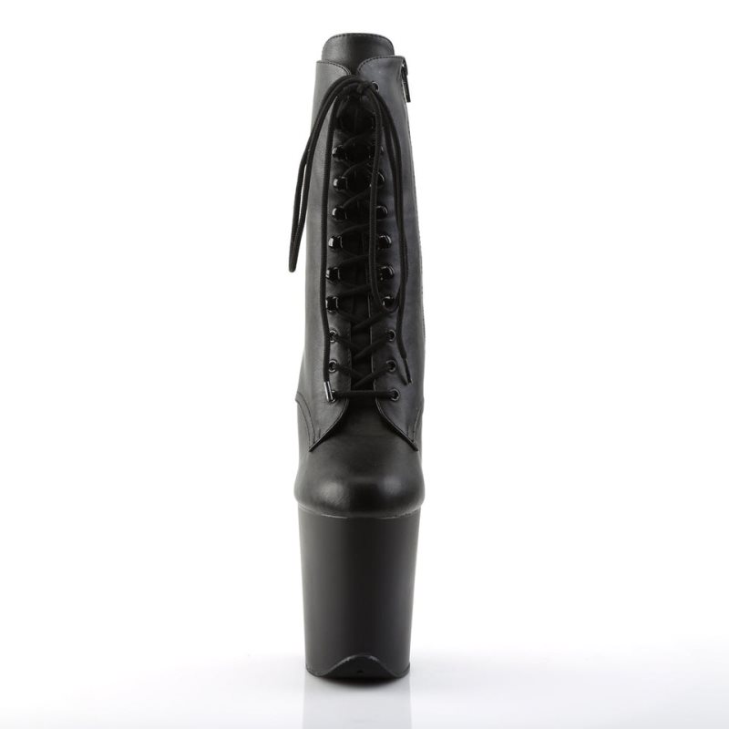 Pleaser Flamingo-1020 Vegan Leather Laarzen Dames Zwart | BELGIE BEQRJDAU