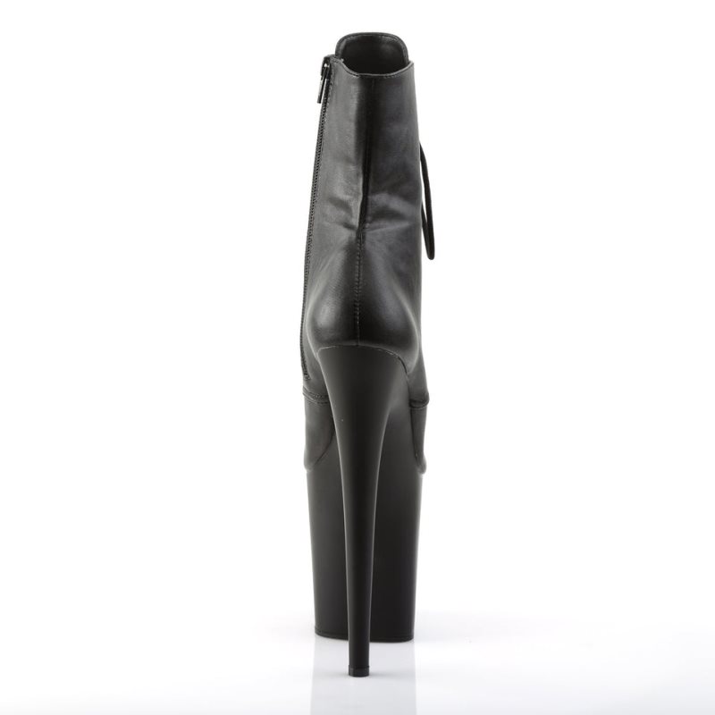 Pleaser Flamingo-1020 Vegan Leather Laarzen Dames Zwart | BELGIE BEQRJDAU