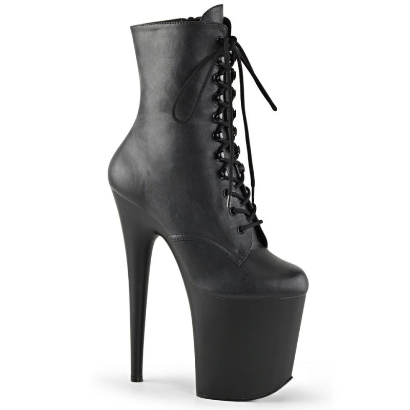 Pleaser Flamingo-1020 Vegan Leather Laarzen Dames Zwart | BELGIE BEQRJDAU