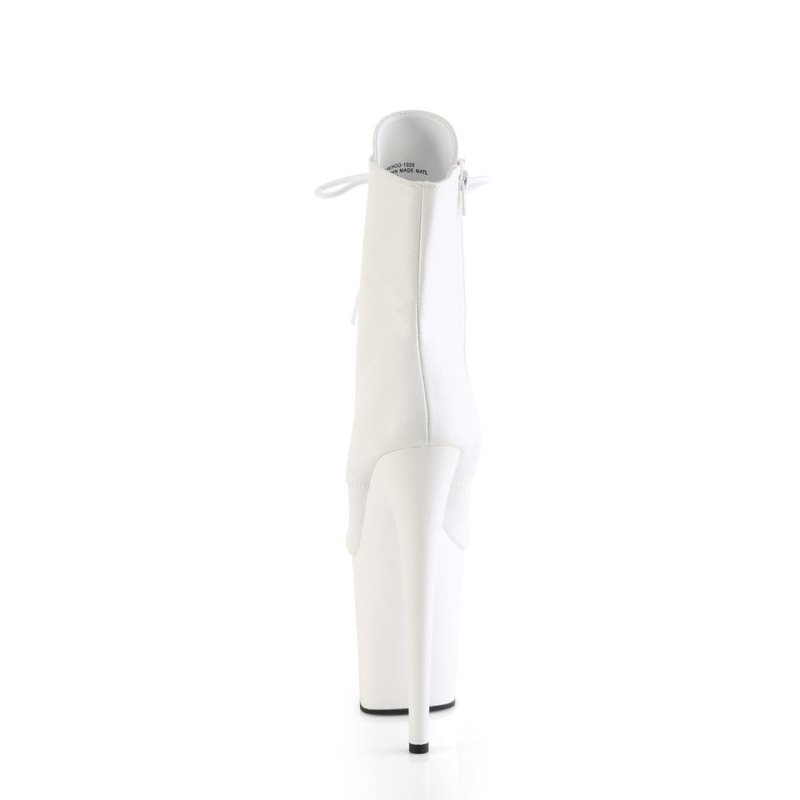 Pleaser Flamingo-1020 Vegan Leather Laarzen Dames Wit | BELGIE BERHCMKI