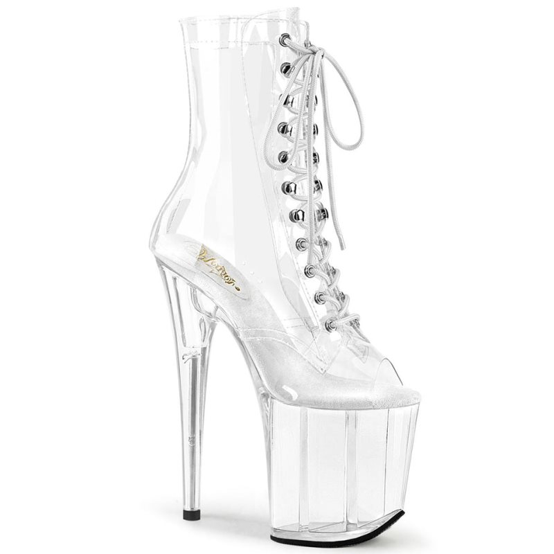 Pleaser Flamingo-1021C Laarzen Dames Clear | BELGIE BETUCHKX