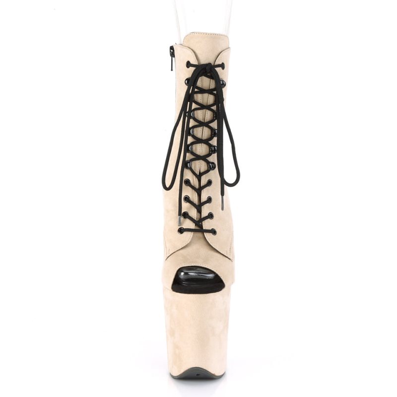 Pleaser Flamingo-1021FS Laarzen Dames Beige | BELGIE BEUTVGPX