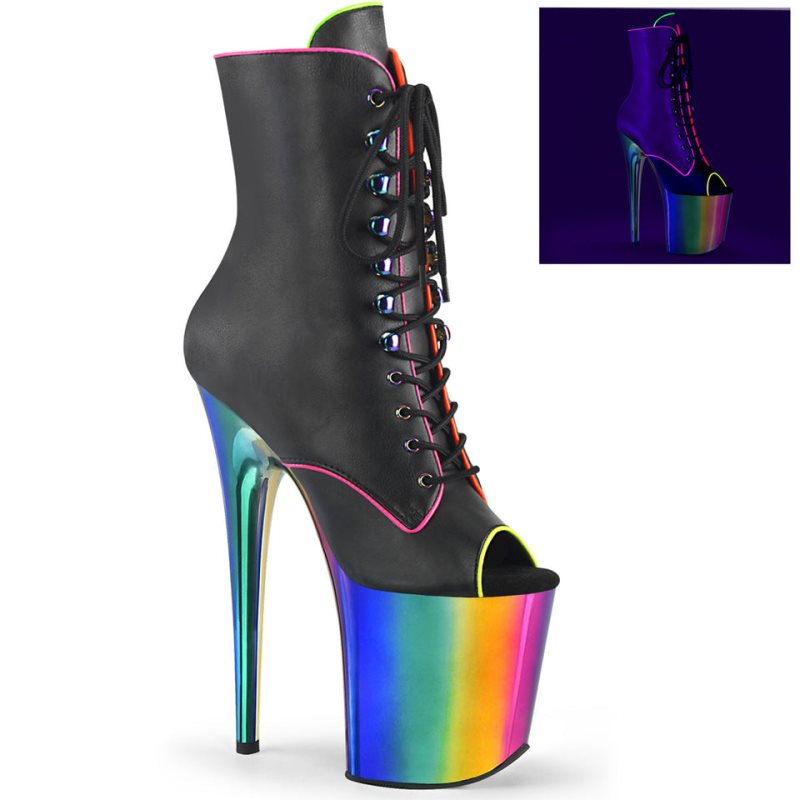 Pleaser Flamingo-1021RC-02 Laarzen Dames Zwart Gekleurd | BELGIE BECKBNJR