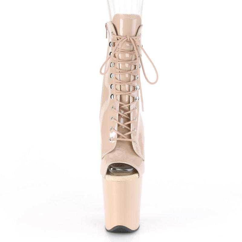 Pleaser Flamingo-1021 Laarzen Dames Beige | BELGIE BEYAOSVP
