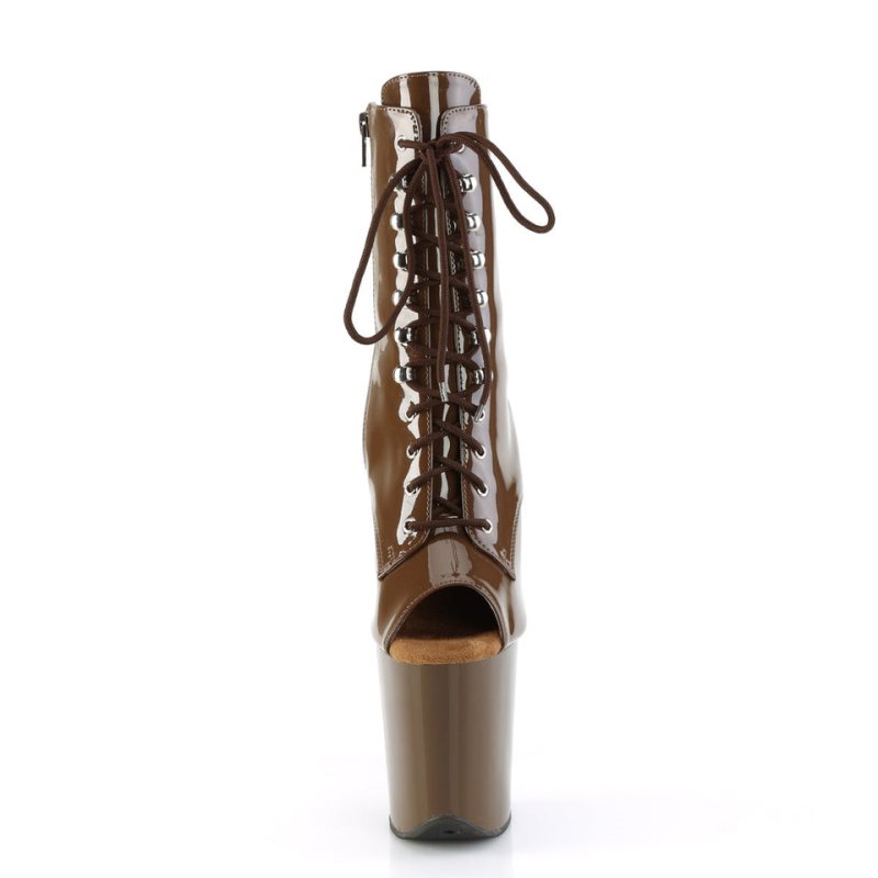 Pleaser Flamingo-1021 Laarzen Dames Bruin | BELGIE BEPSFTJQ