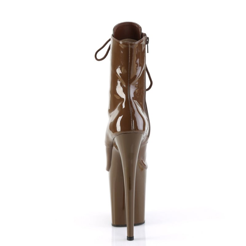 Pleaser Flamingo-1021 Laarzen Dames Bruin | BELGIE BEPSFTJQ