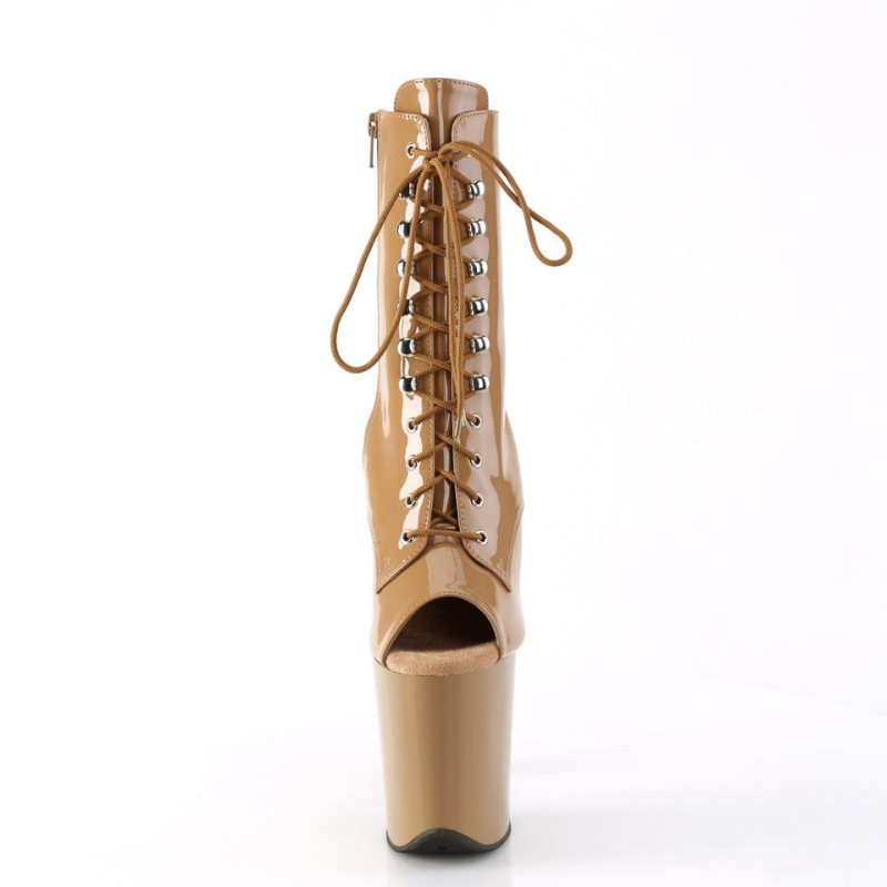 Pleaser Flamingo-1021 Laarzen Dames Bruin | BELGIE BEPQUJXY