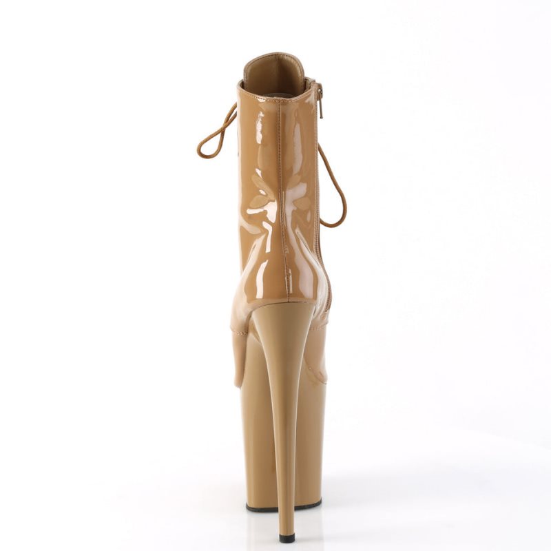 Pleaser Flamingo-1021 Laarzen Dames Bruin | BELGIE BEPQUJXY
