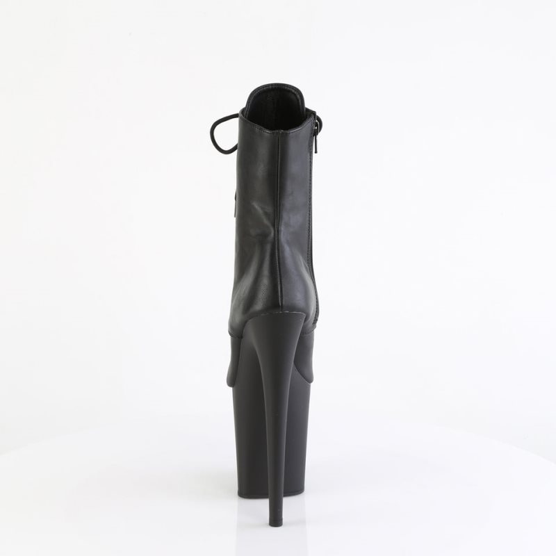 Pleaser Flamingo-1021 Vegan Leather Laarzen Dames Zwart | BELGIE BESCWJEQ