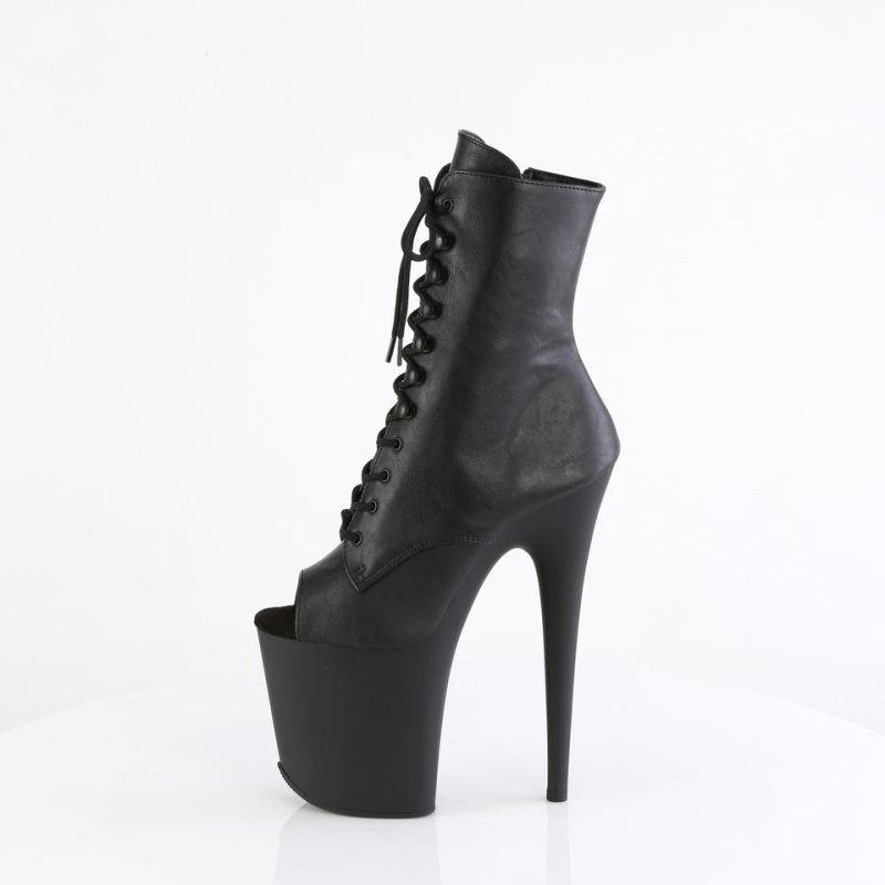 Pleaser Flamingo-1021 Vegan Leather Laarzen Dames Zwart | BELGIE BESCWJEQ