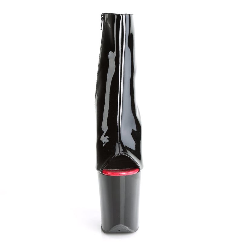 Pleaser Flamingo-1025 Laarzen Dames Rood Zwart | BELGIE BECLDSOM