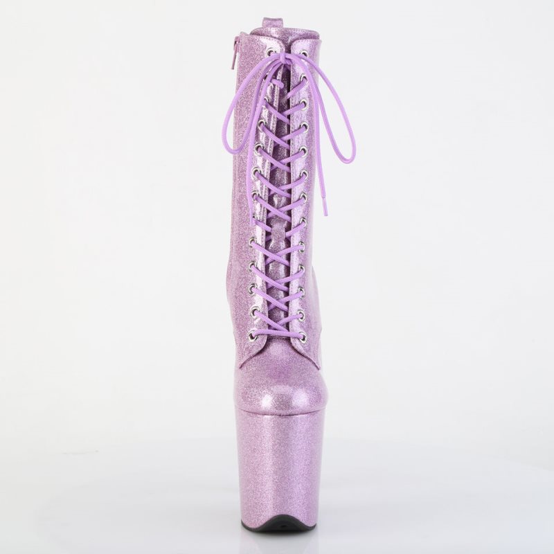 Pleaser Flamingo-1040GP Glitter Laarzen Dames Paars | BELGIE BEXCTNSJ