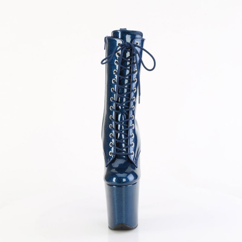 Pleaser Flamingo-1040GP Laarzen Dames Donkerblauw | BELGIE BEBXPRTI