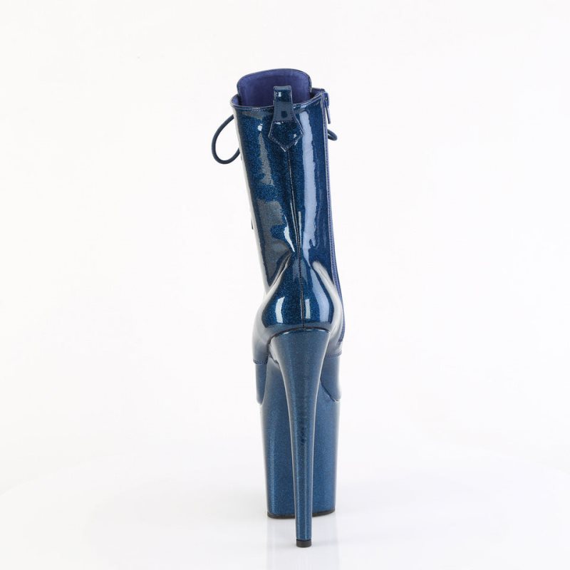 Pleaser Flamingo-1040GP Laarzen Dames Donkerblauw | BELGIE BEBXPRTI