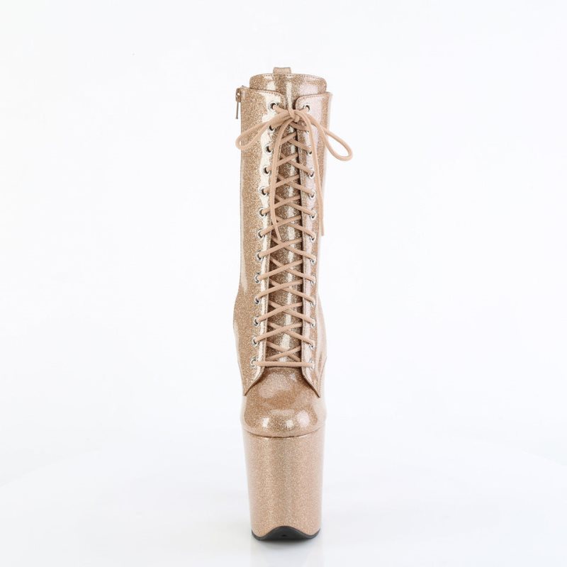 Pleaser Flamingo-1040GP Laarzen Dames Goud | BELGIE BEIGFZCM