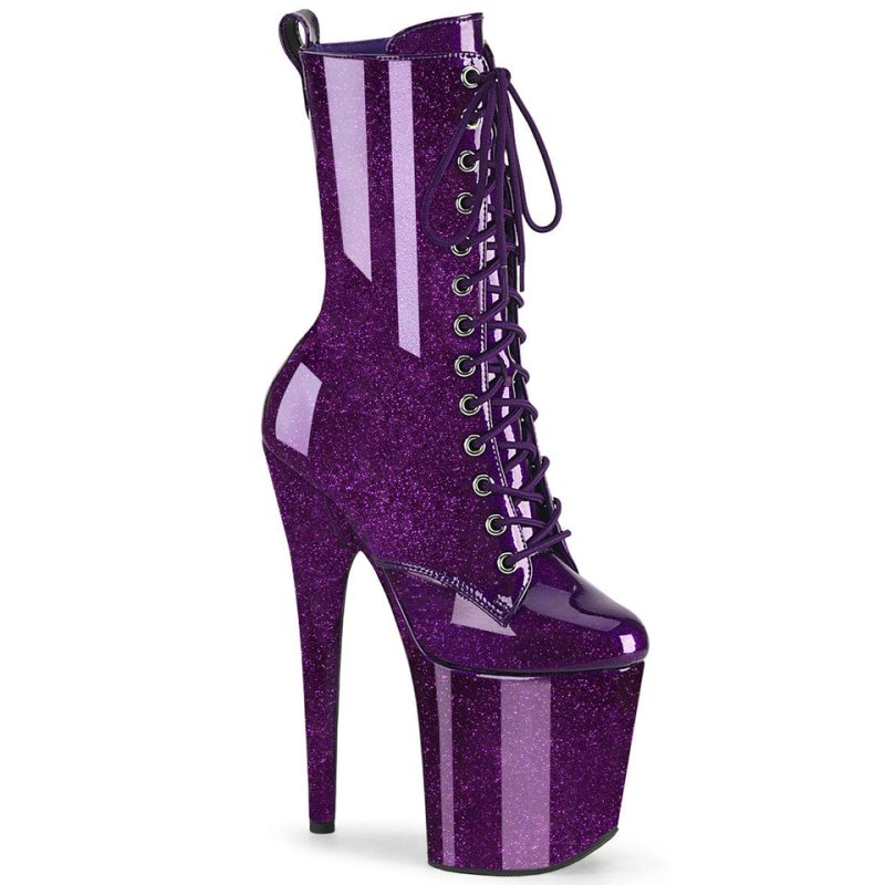 Pleaser Flamingo-1040GP Laarzen Dames Paars | BELGIE BEBUNCOH