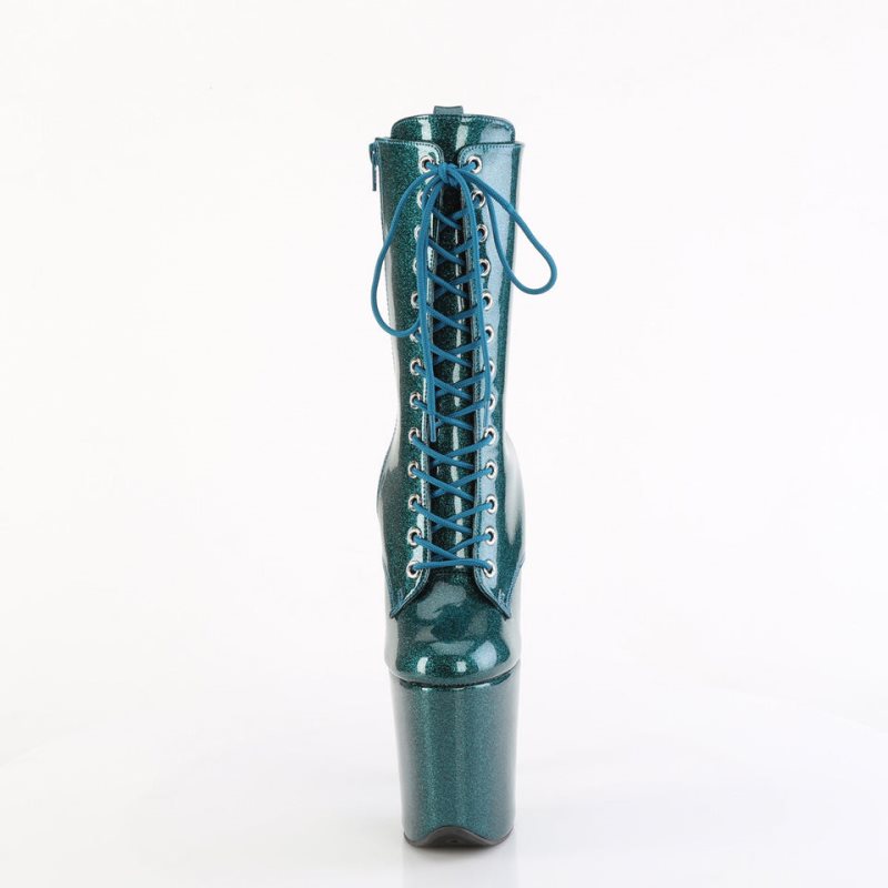 Pleaser Flamingo-1040GP Laarzen Dames Turquoise | BELGIE BEBUSEHO