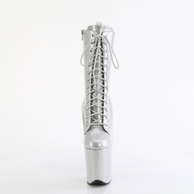 Pleaser Flamingo-1040GP Laarzen Dames Zilver | BELGIE BEHAYSNV