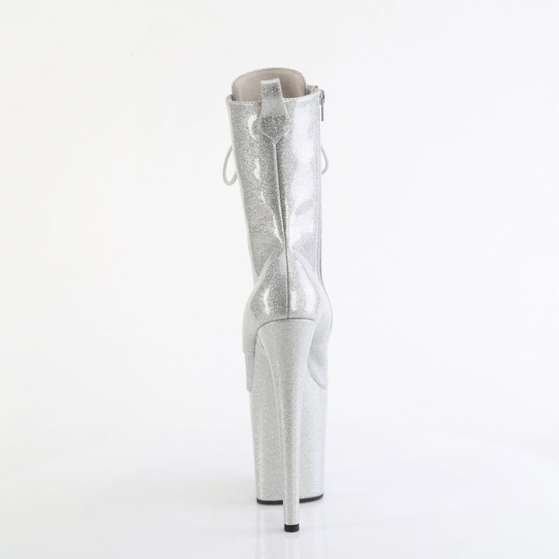 Pleaser Flamingo-1040GP Laarzen Dames Zilver | BELGIE BEHAYSNV