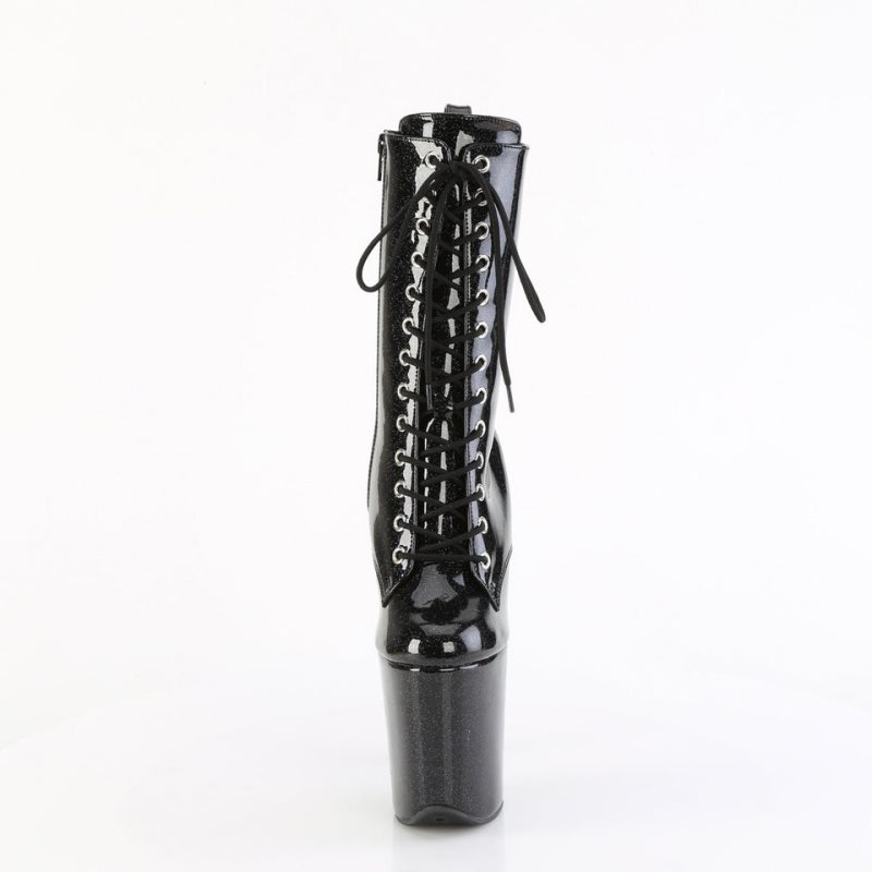Pleaser Flamingo-1040GP Laarzen Dames Zwart | BELGIE BEOQTFBC