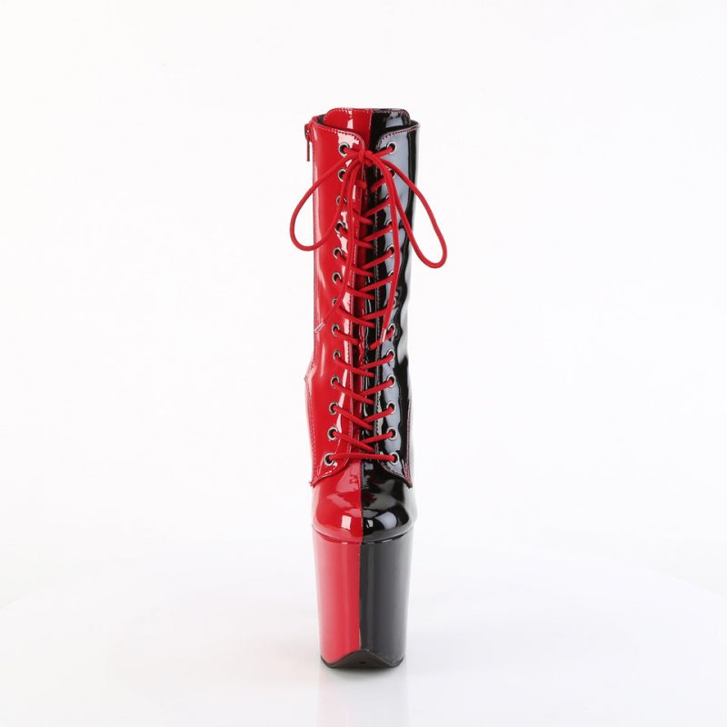 Pleaser Flamingo-1040TT Laarzen Dames Rood Zwart | BELGIE BECXIVZG