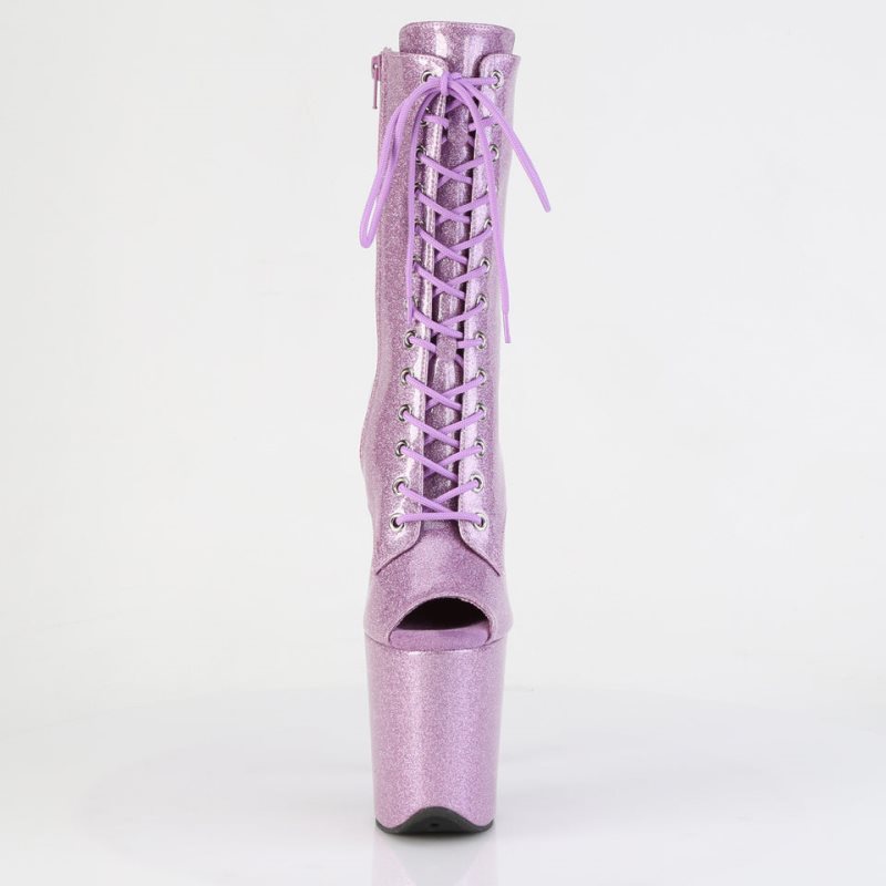 Pleaser Flamingo-1041GP Glitter Laarzen Dames Paars | BELGIE BEVYAWLG