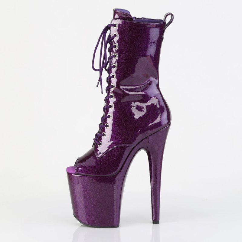 Pleaser Flamingo-1041GP Glitter Laarzen Dames Paars | BELGIE BELDNUJM