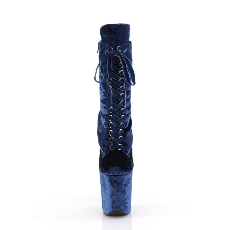 Pleaser Flamingo-1045VEL Laarzen Dames Donkerblauw | BELGIE BEMPGLJA