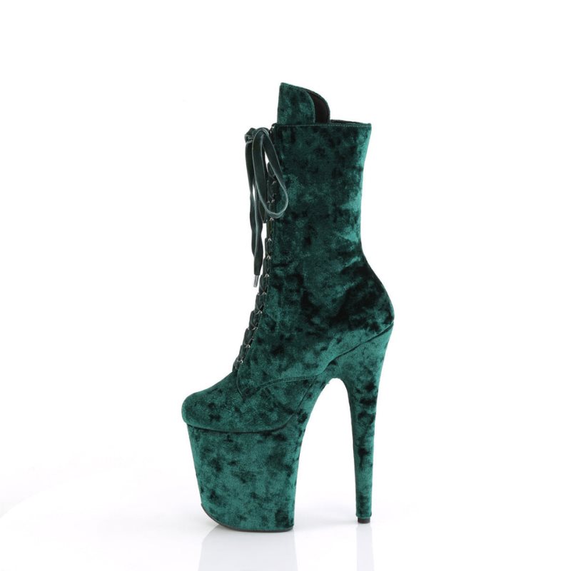 Pleaser Flamingo-1045VEL Laarzen Dames Groen | BELGIE BEKITOLA
