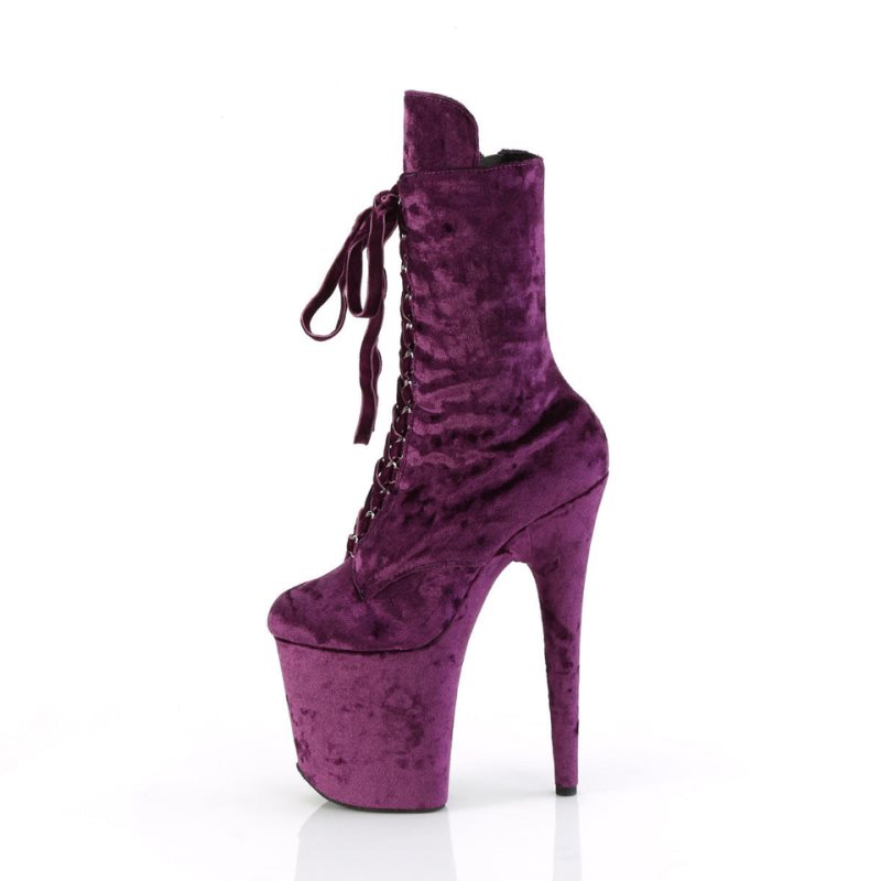 Pleaser Flamingo-1045VEL Laarzen Dames Paars | BELGIE BEMUPKTR
