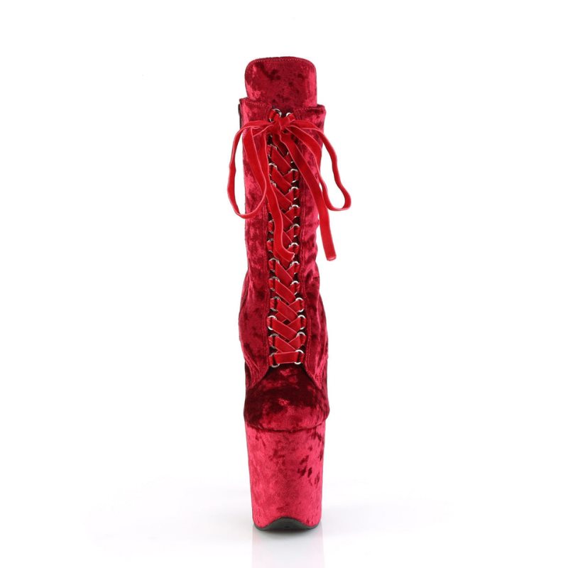 Pleaser Flamingo-1045VEL Laarzen Dames Rood | BELGIE BEPCREXN
