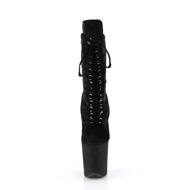 Pleaser Flamingo-1045VEL Laarzen Dames Zwart | BELGIE BEETXKAG