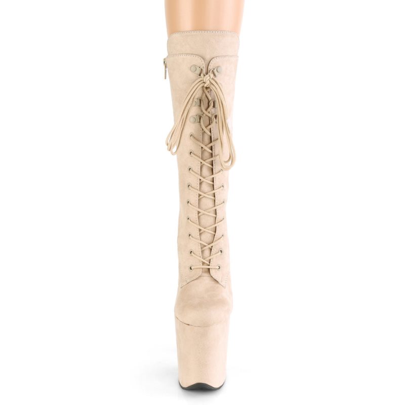 Pleaser Flamingo-1050FS Laarzen Dames Beige | BELGIE BEGAWVCF