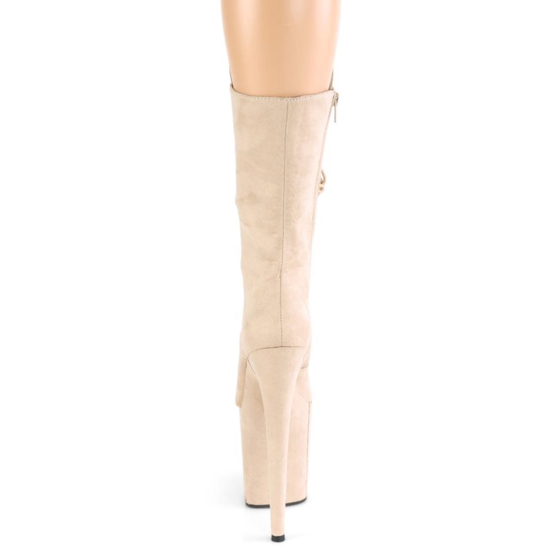 Pleaser Flamingo-1050FS Laarzen Dames Beige | BELGIE BEGAWVCF