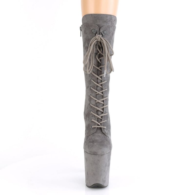 Pleaser Flamingo-1050FS Laarzen Dames Grijs | BELGIE BEJFBMSP
