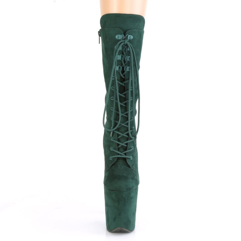 Pleaser Flamingo-1050FS Laarzen Dames Groen | BELGIE BEMVFOKI