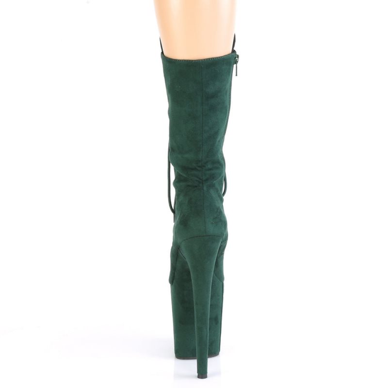 Pleaser Flamingo-1050FS Laarzen Dames Groen | BELGIE BEMVFOKI